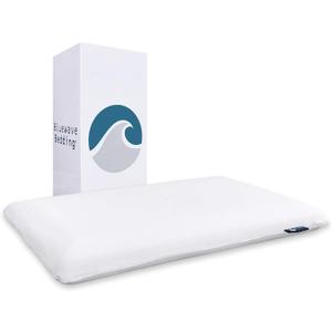Bluewave Bedding Ultra Slim Gel Memory Foam Pillow for Stomach and Back Sleepers - Thin, Flat Design for Cervical Neck Alignment and Deeper Sleep (2.75-Inches Height, Standard Size)