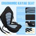 Kayak Seat Deluxe Padded Fishing Boat Seat Deluxe Sit-On-Top Canoe Seat Cushioned - Comfortable Backrest Support Universal Sit with Adjustable Back Strap Detachable Storage Bag