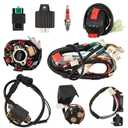 Quad Wire Harness Complete Electrics 6 Pole Stator Coil CDI Wiring Harness Solenoid Relay Spark Plug for 4 Stroke ATV 50cc 70cc 90cc 110cc 125cc Pit Quad Dirt Bike Buggy Go Kart