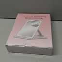 Gospire Travel Makeup Mirror with Lights and Magnification 10X, Portable Make Up Compact Tabletop Mirror with Adjustable Stand, 3 Colored Lights Rechargeable Lighted LED Vanity Mirror - Pink