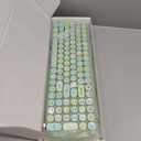 MOFii Wireless Keyboard and Mouse, Ergonomic Full Size Typewriter Keyboard and Mouse Combo for Mac, Windows 7/8/10, Laptop, Desktop, PC, Computer (Green Colorful)