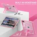 ZoneFoker for iPad Pro 12.9 Case 6th/5th/4th/3rd Generation 2022/2021/2020/2018, 12.9 Inch iPad Pro Case Cover with Pencil Holder, Pink Glitter