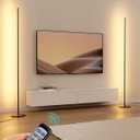 EDISHINE Modern Corner Floor Lamp, Set of 2, 57.5" Height, 7 Color Temperature 3000-6000K, Dimmable LED Floor Lamp for Bedroom, Living Room, Office, Black