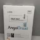 Angol Shiold Elongated Marble Toilet Seat with Zinc Alloy Hinges, Easy to Install and Clean, Anti-pinch (Gray)