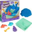 Kinetic Sand, Sandbox Set with 1lb Blue Play Sand, 4 Tools & Molds, Storage, Sensory Toys for Kids Ages 3 and up