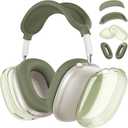 Silicone Case Cover for AirPods Max 2,Clear Soft TPU Ear Cups Cover/Ear Pad Case Cover/Headband Cover for AirPods Max 2/1 (2026/2024/2020),Transparent Accessories for Apple AirPods Max, Military Green