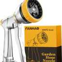 FANHAO Garden Hose Nozzle Sprayer, 100% Heavy Duty Metal Water Hose Sprayer with 7 Spray Patterns, High Pressure Spray Nozzle for Watering Plants & Lawns, Washing Cars & Pets