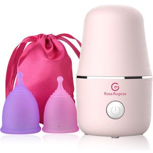 ROSA RUGOSA Menstrual Cup Steamer, Portable Menstrual Cup Wash Kit, Comes with Two Reusable Period Cup, High Temperature, Great Partner for Women Travel