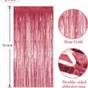 KIKEVITE Bachelorette Party Decorations I Rose Gold Curtain, Stripper Man Hanging Swirls & Banner for Birthday Wedding Engagement Bridal Shower