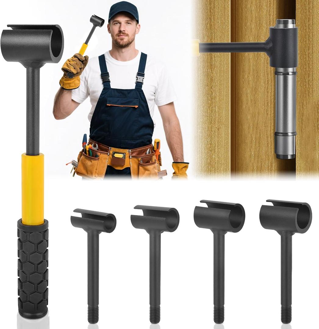 4 in 1 Door Hinge Adjustment Tool, Heavy Duty Door Hinge Wrench, Multi-Size Door Gap Adjustment Tool with Non-Slip Handle, Hinge Doctor Wrench Hinges Bender Tools for Residential and Commercial