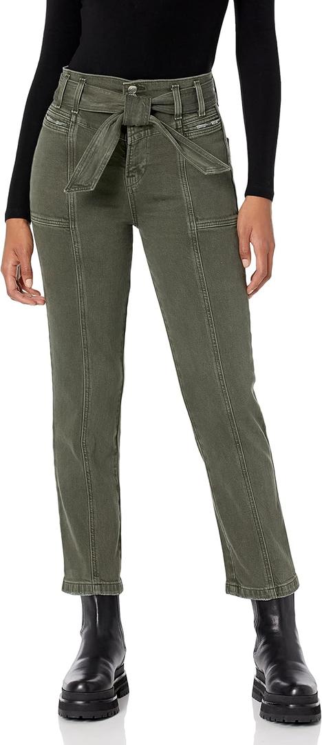 HUDSON Womens Utility Straight Ankle W BeltJeans (30, Rifle Green)