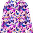 Ahegao Purple Butterflies Sweatshirts for Big Grils Pink Hoodies Lovely Hoody Pullover Long Sleeve with Pockets for 9-14T Teen Girl