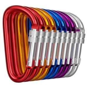 Pack of Carabiners Clips - 10 PCs Aluminum Heavy Duty D Ring Clip Carabiner Multipack - Pack Hiking Clip for Backpack Colored Key Carabiner Clips 3 in