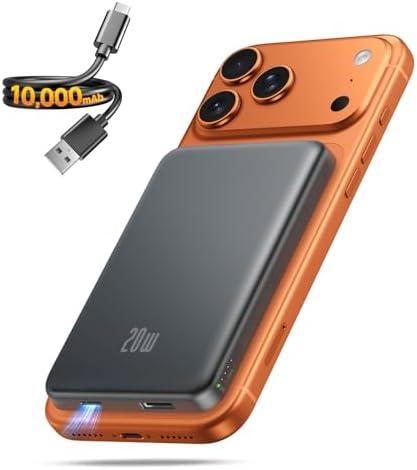 Portable Charger for Magsafe Power Bank - 10000mAh Magnetic Phone Charger, USB-C 22W PD Fast Charging, Slim Wireless Battery Pack for iPhone 17/16/15/14/13 Series, for Travel Cruise Essentials-Graphite