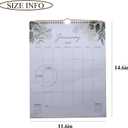 2 x Aesthetic Monthly Wall Calendar 2026 Runs from Jan 2026 to Dec 2026 Vertical 11.6x14.6'' Small Size Spiral Binding Hanging Wall Calendar Year's Planner with Clear Waterproof Cover