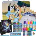 Innovative Designs Bluey Deluxe Activity Set with Carrying Tin, Coloring Sheets, Stickers, Scratch Art Sheets, & Art Supplies