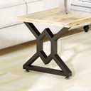 16" X-Shaped Metal Furniture Legs for DIY Coffee Table Legs, Desk Legs, Bench Legs, etc. with Adjustable Floor Protectors Table Legs Set of 2