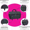 Everything Mary XXL Rolling Sewing Machine Case Black Quilted Craft Bag with 4 Wheels Spacious Storage Organizer with Pockets for Sewing & Craft Supplies