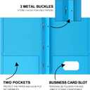 5 x HABGP 4 Pack Two Pocket Folder with Prongs, 2 Color Paper Folders with Pockets and Business Card Holder, Folders with Pocket Fit Letter Size, Organizing Papers in School, Office & Business Red & Blue