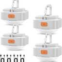 Rechargeable Camping Lights FLY2SKY 4Pcs White Tent Lights Mini Flashlight Portable LED Camping Lantern Survival Gear Camping Accessories for Hiking Backpacking Fishing Hurricane Emergency Outage