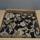 GarveeHome Washable Rug 9x12 Area Rugs for Living Room, Boho Rug Non Slip Vintage Low Pile Large Rugs for Bedroom Stain Resistance Non-Shedding Throw Carpet for Office Green Black