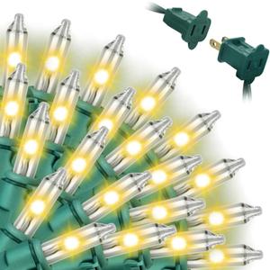 LED Christmas StringLights 20FT 100 Count, Mini Waterproof Christma String Lights, Warm White Mini LED Lights Plug in, Outdoor Christmas Lights for House, Tree Lights for Patio Garden Porch (2F)