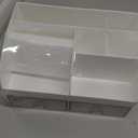 Desk Organizer with 6 Compartments and 2 Drawers, Plastic Makeup Organizer, Pen Holder for Desktop Storage, Desk Organization for School, Home, Office Supplies (White)