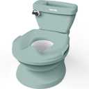 Ingenuity My Size Potty Pro, Infant Potty Training Toilet, Lifelike Flushing Sound, for Ages 18 Months, Up to 50 Pounds (Green)