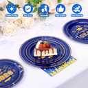 120 Pcs Graduation Plastic Plates,2026 Blue Gold Graduation Disposable Plates with Gold Rim for 30 Guests,30 Dinner Plates 10 inch & 30 Dessert Plates 7 inch Napkins for Party,Holiday