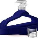 Kids Hangers 50 Pack,14 Inch Kids Velvet Hangers Slim & Space-Saving,Baby Clothes Hangers with 360 Swivel Hook,Heavy Duty Hanger for Infant & Childrens Coats, Pants,and Dress (Dark Blue)