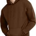 Hanes Men's EcoSmart Hoodie, Midweight Fleece, Pullover Hooded Sweatshirt (Brown, XL)
