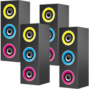4 Pcs 80s 90s Party Decorations Hip Hop Party Favor 16.5 x 5.9 x 5.9 Inches Large Paper Boombox Boxes for Retro 1980s 1990s Theme Music Neon Decoration(Colorful)