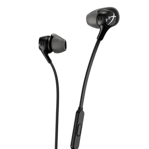 HyperX Cloud Earbuds II – 14mm Drivers, Four Eartips, HardShell Carrying Case, LowProfile 90° Plug, 3.5mm Plug, Builtin Microphone, MultiFunction Button, PC, Mobile, Nintendo Switch – Black