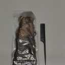 SARLA Ombre Invisible Wire Hair Extensions with 3 Clips Long Synthetic Wavy Curly Hairpiece Adjustable Transparent Headband for Women 18 Inch Brown to Golden