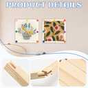 FSWCCK 8 Pcs 16" Stretcher Bars for Needlework with 100 Thumb Tacks, Wooden Canvas Stretcher Bars, Needlepoint Embroidery Stitch Frame Set for Women's Birthday Gifts, Crafts Art