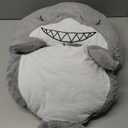 Happy Nappers: Pillow & Sleepy Sack Medium - Grey Shark - 54 x 20inches, 2-in-1:Plush Animal Opens Into Sleeping Bag, Soft Play & Nap Character, Kids 3 and up