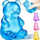 2 x Bear Squishy Toy, Slow Rising Stress Relief Sugar Squeeze Toys for Kids & Adults, High Density Sensory Stress Balls, Stocking Stuffers, Birthday Party Favors, Anxiety Relief Toys for Boys Girls (Blue)