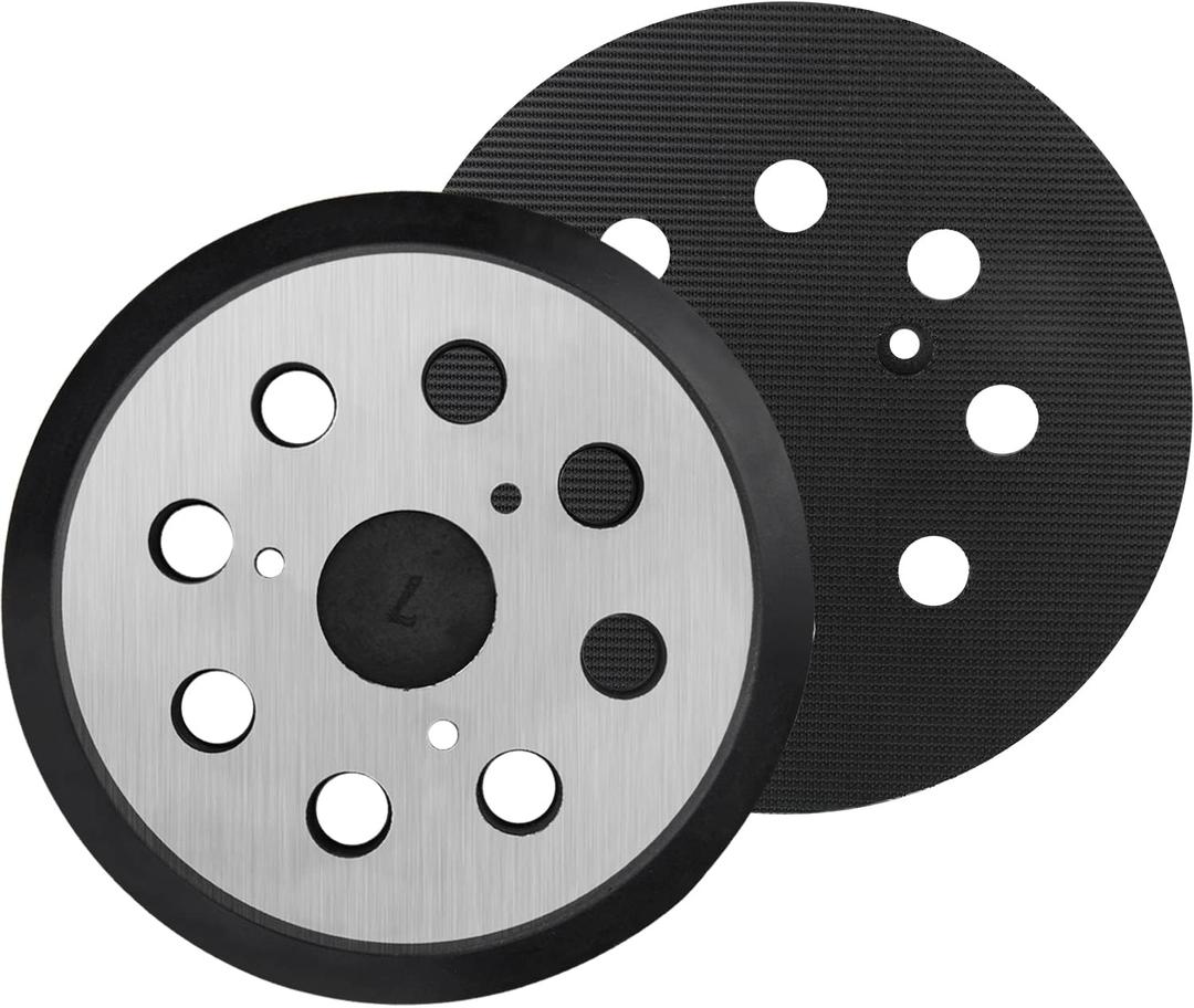 2 Pack 5" 8 Hole Hook & Loop Replacement Orbital Sander Metal Pad Compatible with DeWalt DW420 DW421 DW422 DW423 DW426 D26451 Random Orbital Sander Part 151281-08 & DW4388 (3 Screw Holes)