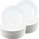 18 Pcs Porcelain Dessert Plates,6 Inch White Round Small Dinner Plate Set,Ceramic Serving Appetizer Plates for Cake Salad Dishes Bread Pasta,Dishwasher Safe and Microwave Safe