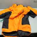 FREE SOLDIER Men's Waterproof Ski Jacket Fleece Lined Warm Winter Snow Coat with Hood Fully Taped Seams (Medium, Orange)