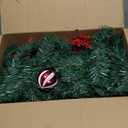 MorTime 9 FT LED Christmas Garland with Pinecones Red Berries Bows Christmas Balls Candies, Multi-Function Christmas Garland with 50 Warm White LED Lights, 180 Branch Tips