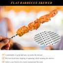 Metal Skewers for Grilling, 50 Pack 14.8" Kabob Skewers, Flat BBQ Barbecue Skewer, Reusable Grilling Skewers Set with Portable Storage Tube for Commercial and Home Use