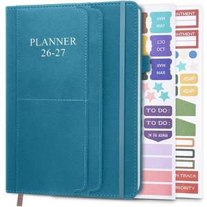 2026-2027 Planner - Weekly & Monthly Planner Runs from January 2026 to June 2027, 5.8" x 8.25", 18 Month Planners, 14 Notes Pages, Inner Pocket, PU Leather Hard Cover, Teal Monthly Planners 2026-2027