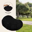 Retrospec Sedona Zafu Meditation Cushion Filled w/Buckwheat Hulls - Yoga Pillow for Meditation Practices - Machine Washable 100% Cotton Cover & Durable Carry Handle, Crescent, Black