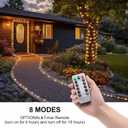 2 Pack Battery Powered String Lights Waterproof with Remote Total 66ft 200LED Timer 8 Modes Battery Operated Outdoor Lights for Christmas Decor Trampoline Camping Tents, Warm White