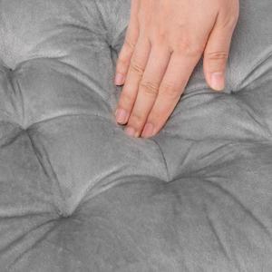 4 Pack Seat Cushion/Chair Cushion Pads for Dining Chairs, Office Chair, Floor, Machine Wash & Dryer Friendly (Flannel 17"×17", Grey)