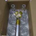 Clear Glass Bottles 12 oz - 375ml [Pack of 6] for Wine Beverages Drinks Oil Vinegar Kombucha Beer Water Soda with Cork Stopper Airtight Lid