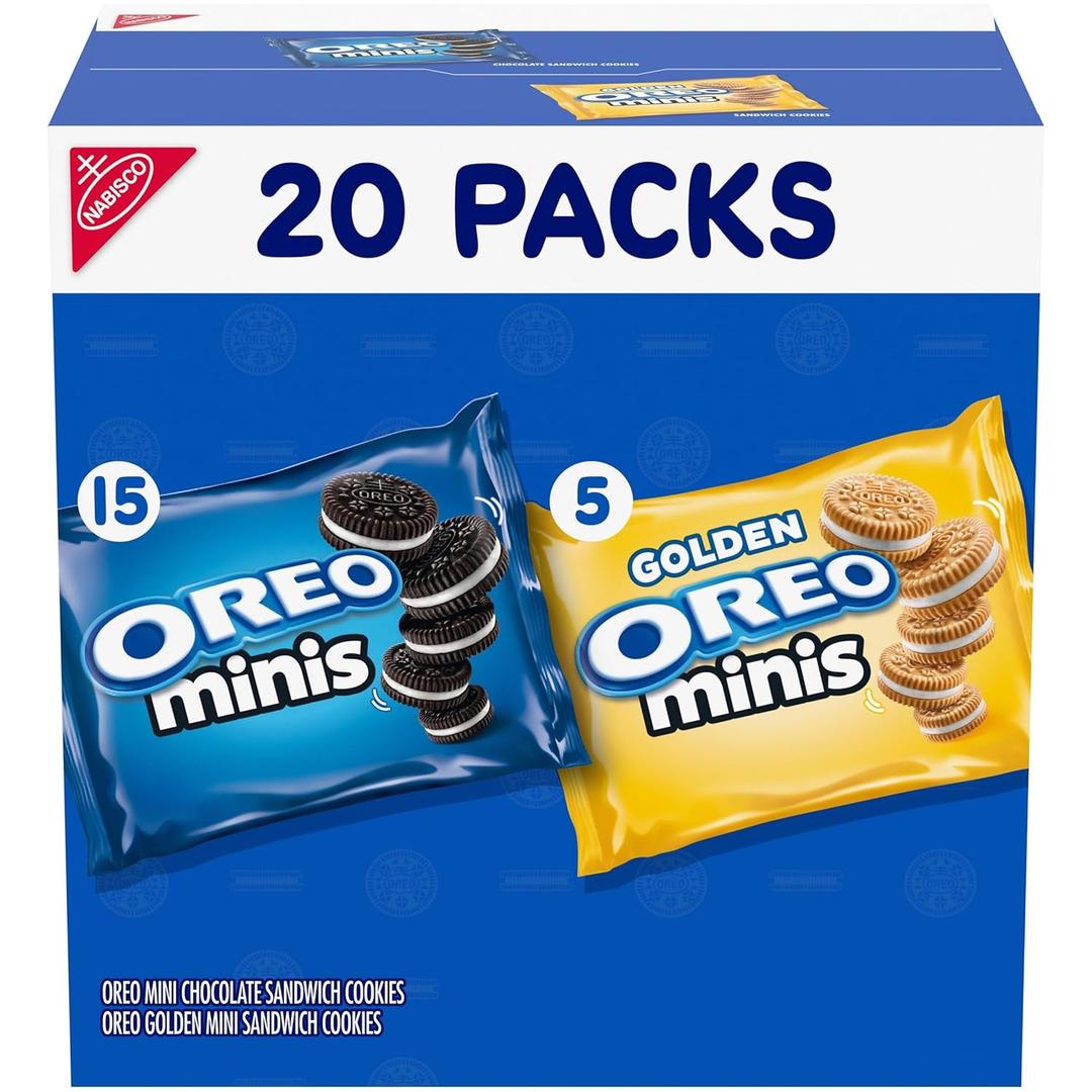 Oreo Mini Mix Sandwich Cookies Variety Pack, 20 Snack Packs, BBD 06/10/26