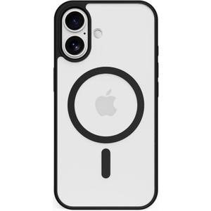 Strong Magnetic for iPhone 16 Plus Case Clear, Compatible with Magsafe, Slim Protective Cover, Yellowing Resistant, Hard Bumper Shockproof Phone Case for iPhone 16 Plus 6.7 inch, Black