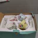 BTaT Floral Tea Cups and Saucers Set of 8 (8 oz), Porcelain Tea Cup Sets, Assorted Colors with Gold Trim & Gift Box, Dishwasher Safe